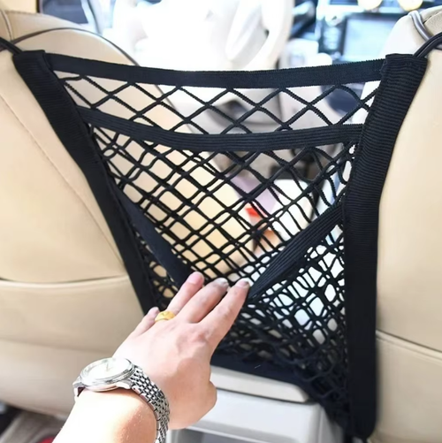 Car Storage Net Bag Between Seats Car Divider Child Safety Net Pet Barrier Elastic