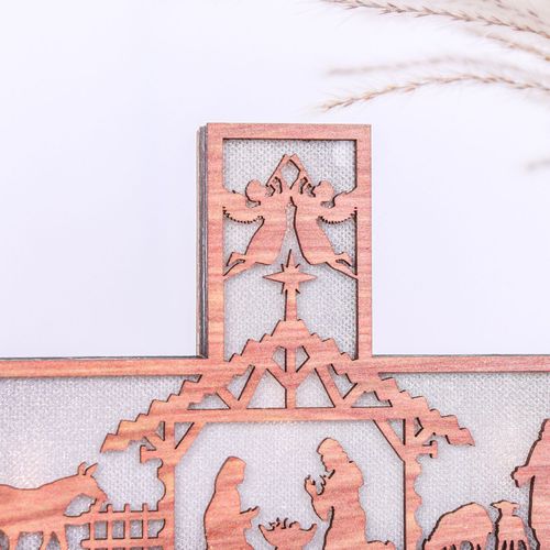 Wooden cross night light