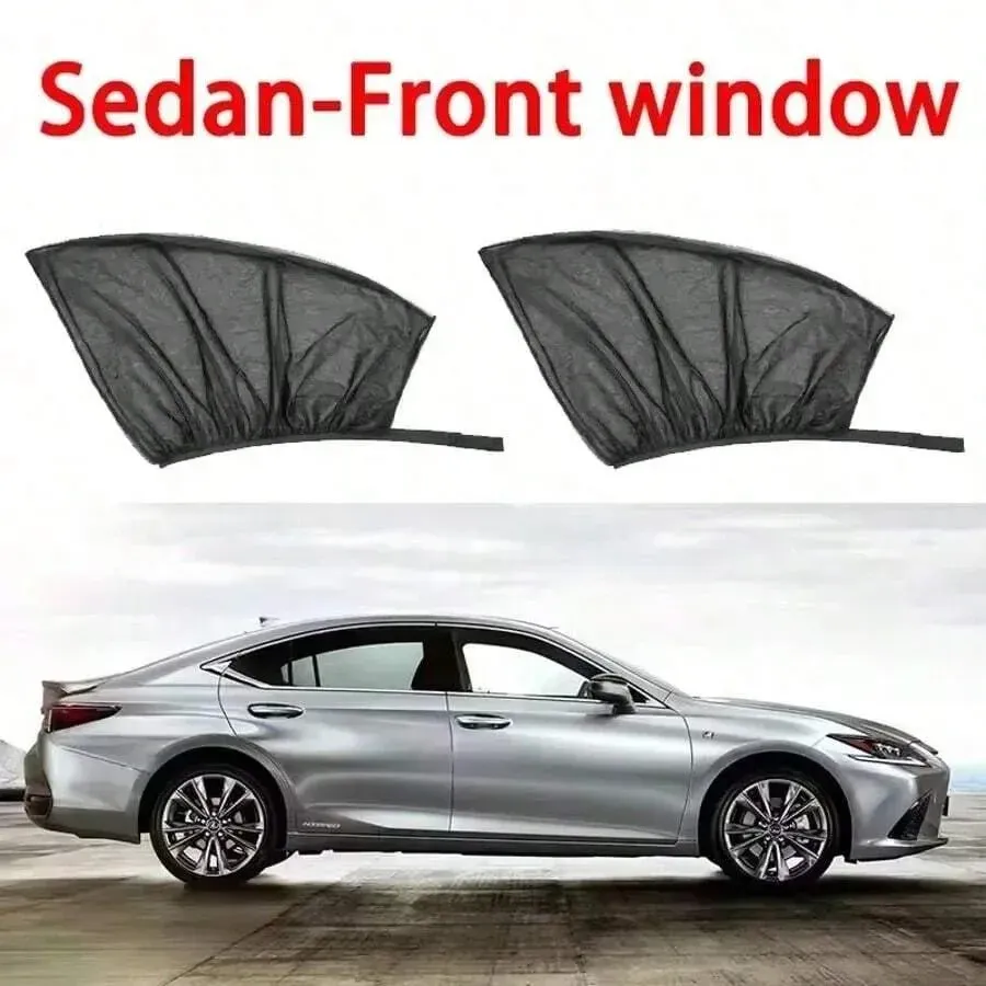 4pcs Universal Car Sunshade Curtain Set Heat Insulation Mosquito Net High Density Privacy Blackout Window Sun Protection