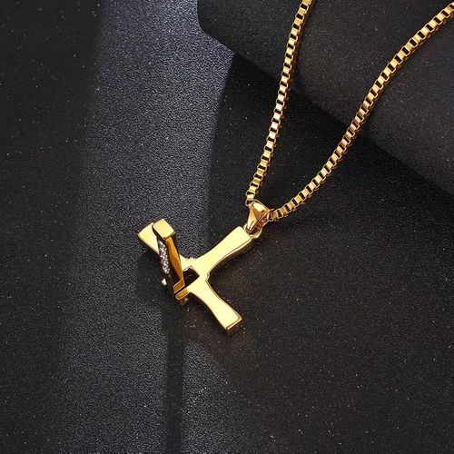 Stainless Steel Chain Gold Sliver Color Cross Pendant Necklace Men Women Hanging Activity Male Gift