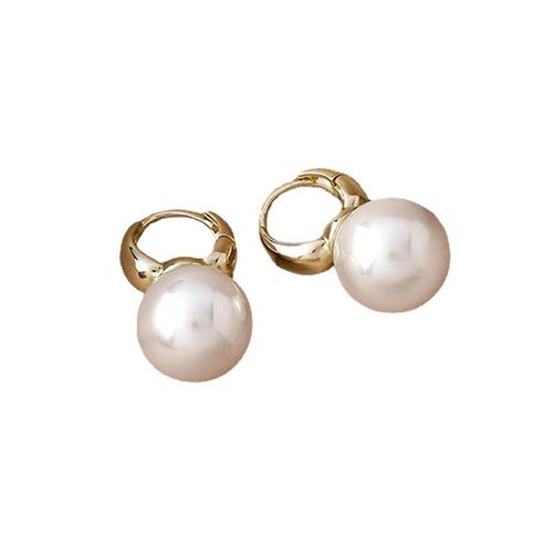 Vintage Iridescent Pearl Drop Earrings for Women Exquisite Sweet Geometric Hoop Earrings Simple Casual Versatile Jewelry Gift