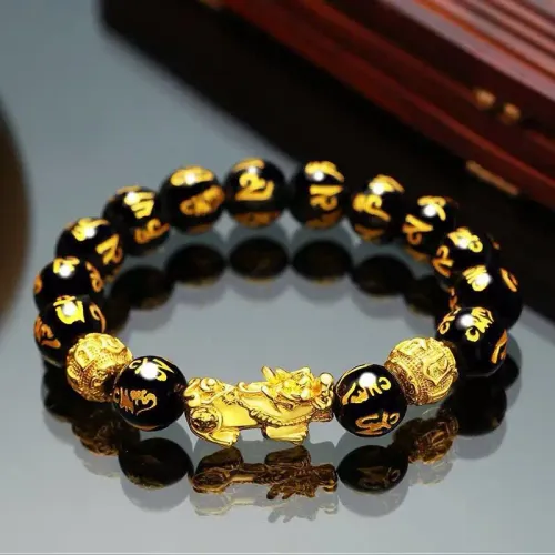 Premium 3D Obsidian Pixiu Bracelet — Attracts Wealth and Turns Fortune