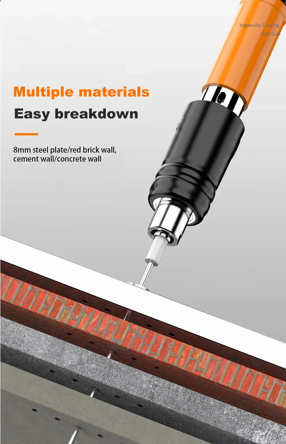 Rivet Gun Tools Steel Nail Gun Silencing Wall Fastener Manual Air Nailer Adjustable Anchor Wire Slotting Device Metalworking