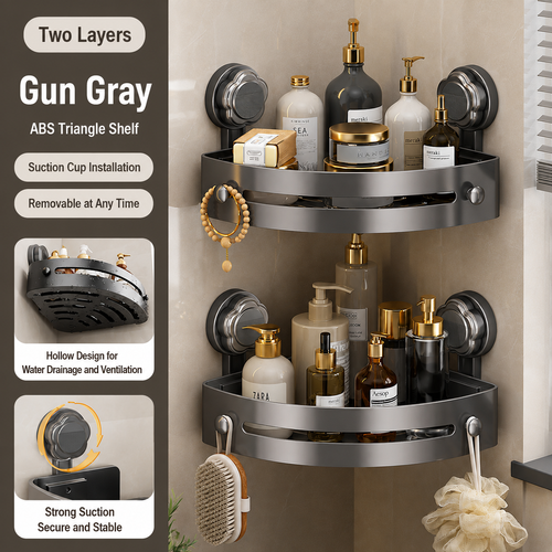 Drill-free Suction Cup Bathroom Shelf (Corner Model)