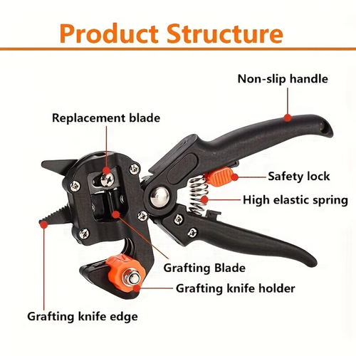 Professional Garden Grafting Tool Fruit Tree Pruning Shears Farming Pruner Scissor Cutting Knife Secateurs