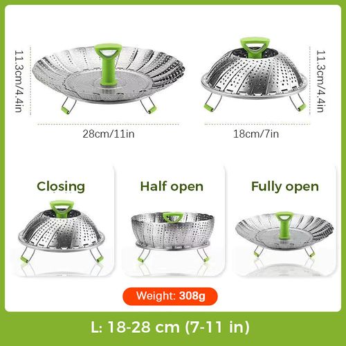 Made in Italy Stainless Steel Expandable Steamer Basket