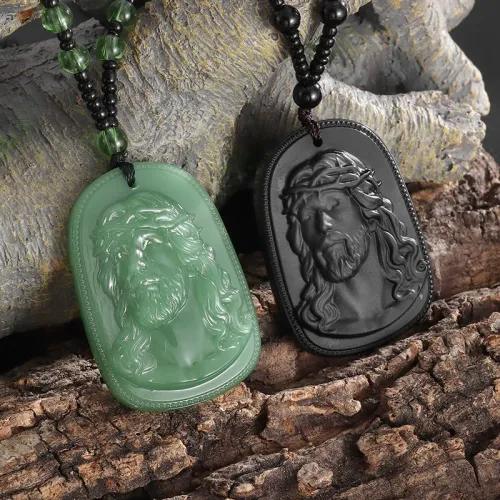 Personalized Cross Pendant Necklace Vintage Fashion Carved Bead Rope Chain Charm Jewelry For Men Women Daily Religious Gifts
