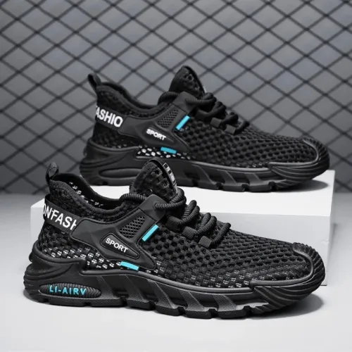 Men's Shoes Summer Hollow Mesh Breathable Shoes Men Casual Sports Running Sneakers Fashion Comfortable Mens Beach Shoes