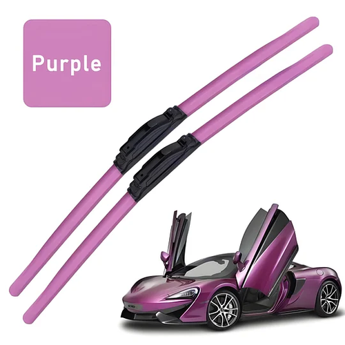 A Pair of Colourful Silent Windshield Wipers - Easy to install quick-release clip, Durable and Wear-resistant Stylish Design for Clear, Quiet Drives!