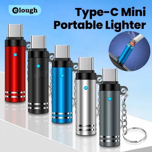 Mini Type C Mobile Phone Cigarette Lighter Air Blowing Cigarette Lighter Outdoor Safety USB C Lighter Adapter for Tecno, Infinix, Itel, Xiaomi