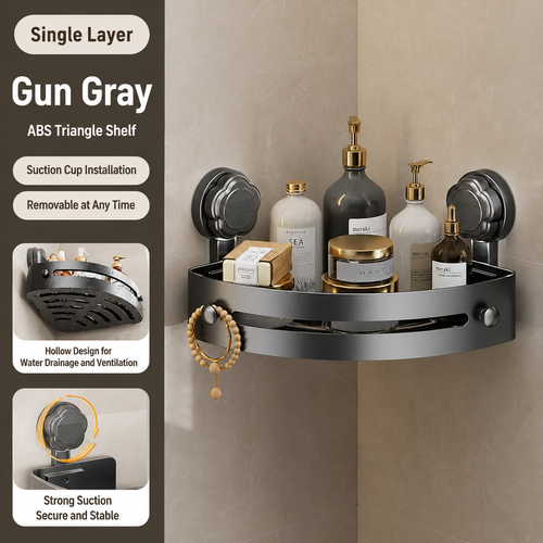 Drill-free Suction Cup Bathroom Shelf (Corner Model)