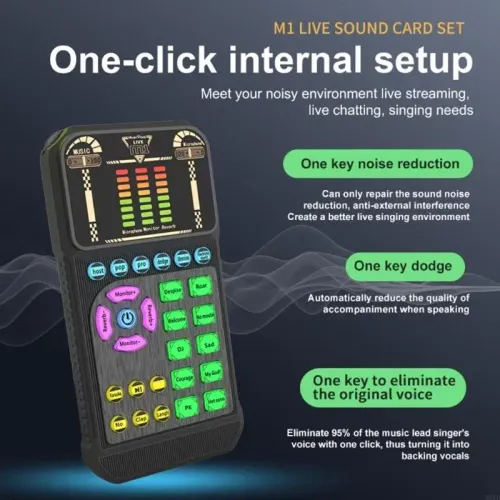 Professional USB Sound Card For Live Streaming Studio Recording With Noise Cancellation And Plugs Play Compatibility