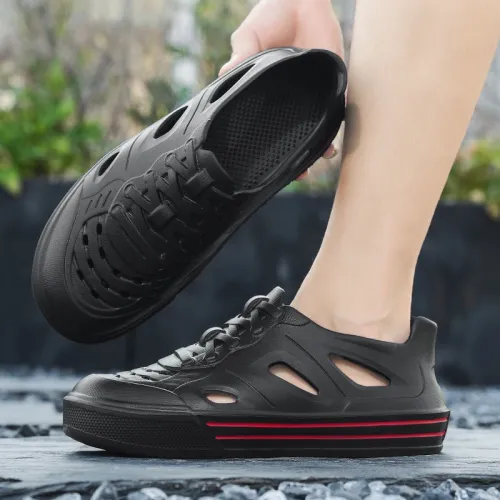 Men's Summer Outdoor Slip-On Shoes Anti-Slip Deodorant Breathable Sandals Driving