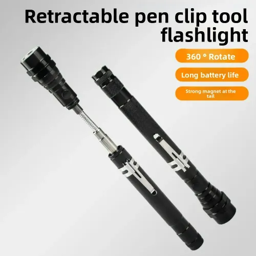 360 Degree Rotation Magnetic LED Work Light Flexible Design Telescoping Extensible Telescopic Flashlight Long Goose Neck