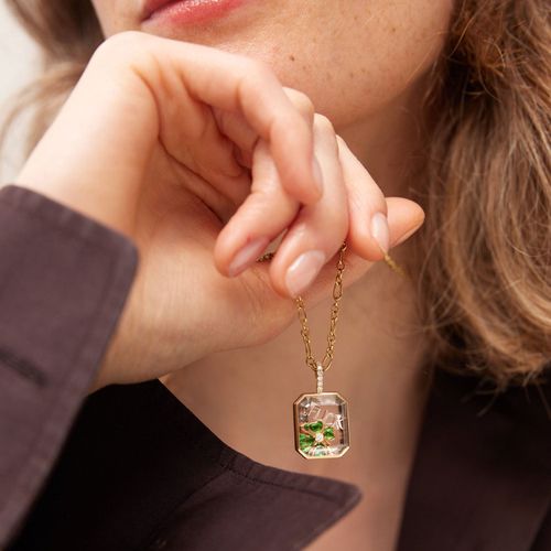 Heart-shaped Pendant Necklace Open and Close Transparent Box Accessories Unique Gift