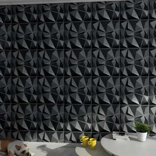 3D diamond pattern waterproof self-adhesive wall panel