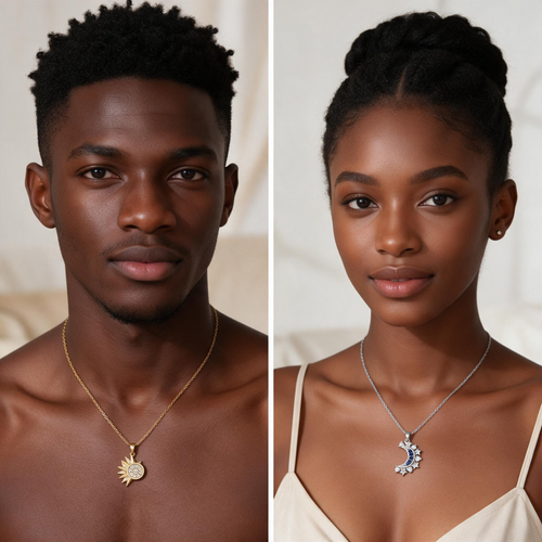 Magnetic Sun & Moon Necklaces – Sparkling CZ & Vintage Design, Perfect Gift for Couples or Besties!