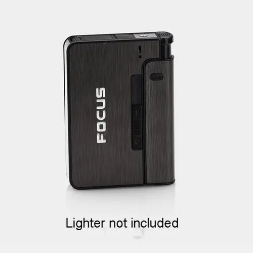 Portable Automatic Cigarette Case Metal Cigarette Holder Box for 8pcs King Size Cigarette,Lighter Not Included,Gift for Men Dad
