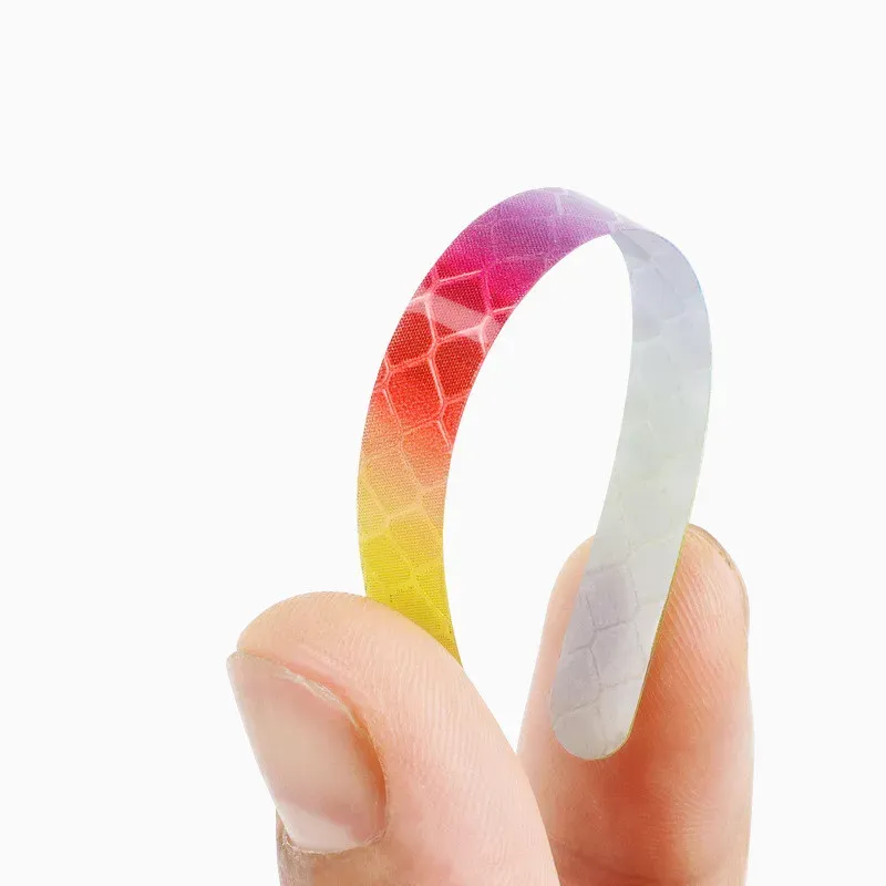 100pcs Bicycle Reflective Sticker for Bike Wheels Rainbow Red White Sticker for Car Motocycle Night Safety Warning Sticker