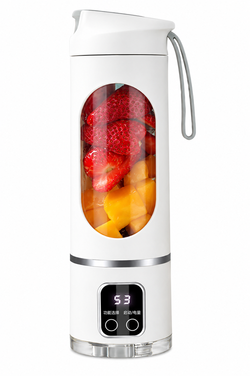 450ml Portable Juicer Blender Cup 12 Stainless Steel Blades 3 Speed Modes USB Charging Digital Screen Travel Smoothie Maker Rechargeable Mini Fruit Juice Mixer Easy To Clean For Sports Office Camping