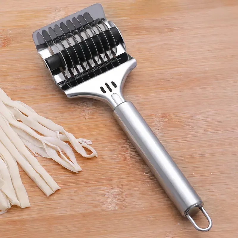3PCS High Grade Stainless Steel Noodle Lattice Roller Docker Dough Cutter Pasta Spaghetti Maker for Kitchen Cooking Tools