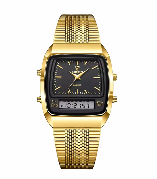 Unisex Luxury Dual-Display Quartz Waterproof Watch