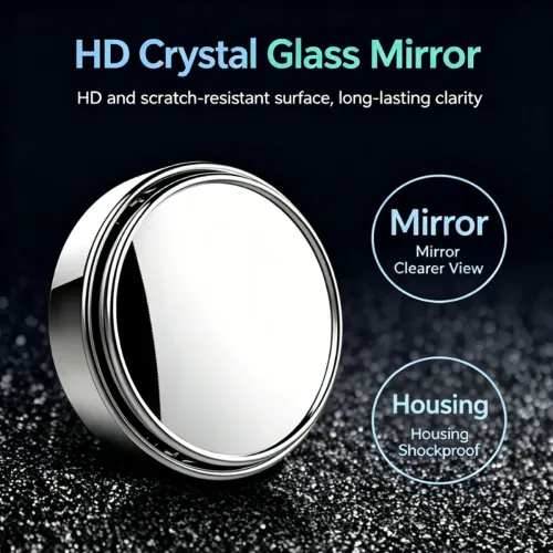2pcs Car Blind Spot Mirror Small Round 360 Wide Angle Scratch Resistant Ultra Clear Convex Secure Parking SUV Truck Van