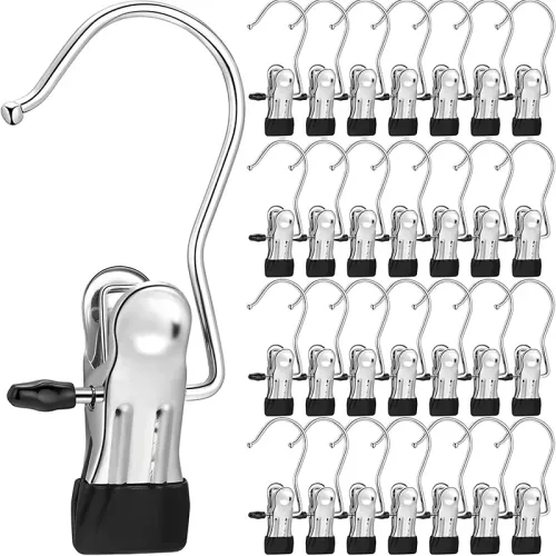 Stainless Steel Clothespins Laundry Clothes Pegs Hook Portable Hanging Clothes Clip Pants Socks Storage Clip