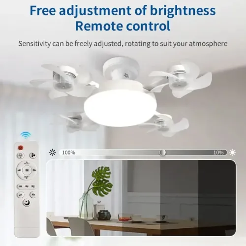 Creative Drone Ceiling Lamp Electric Fan With Light Remote Control E27 Simple Quiet Restaurant Fans For Bedroom Home Decor Light