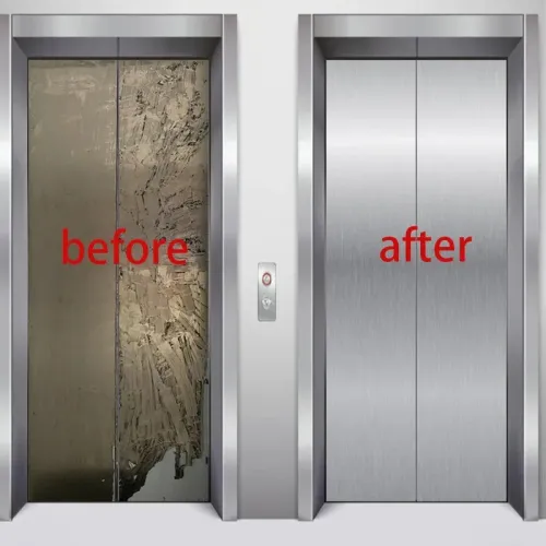 2 pcs  PVC Stainless Brushed Silver Removable Wallpaper Decor Film Vinyl Waterproof Oil-proof House Appliance Kitchen Elevator Sticker