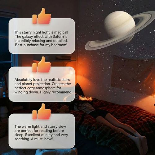 2-in-1 Starry Sky Projector & Night Light + 10 Interchangeable Projection Discs