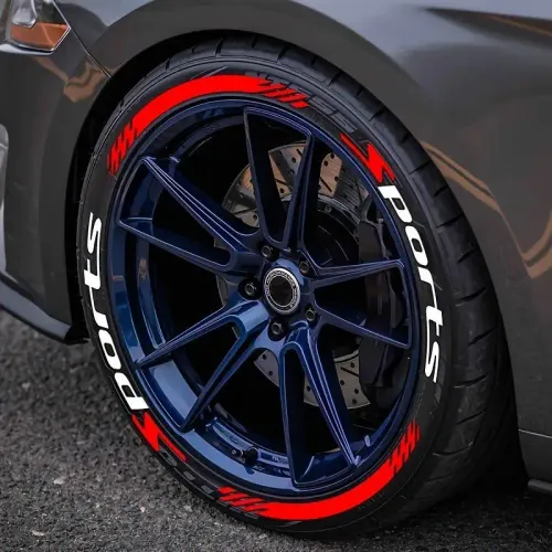 8pcs Car Tire Wheel Stickers Car Tuning Universal 3D Permanent PVC Joined Tire Decor Decals Car Tyre Personalized Stickers（Can be used to decorate all four wheels)