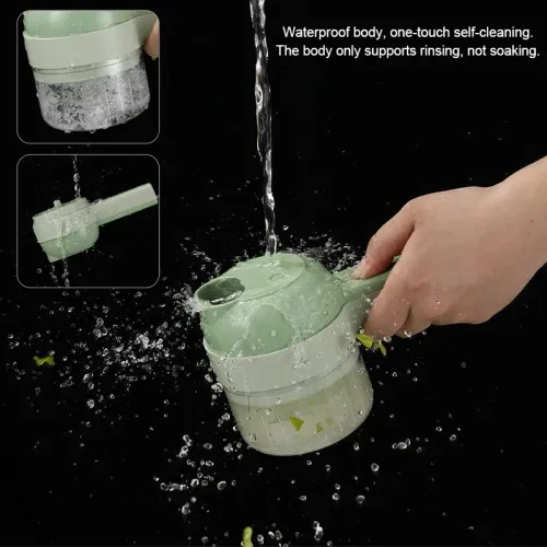 4-in-1 electric vegetable slicer, food peeler, garlic crusher, meat grinder, household kitchen chopper