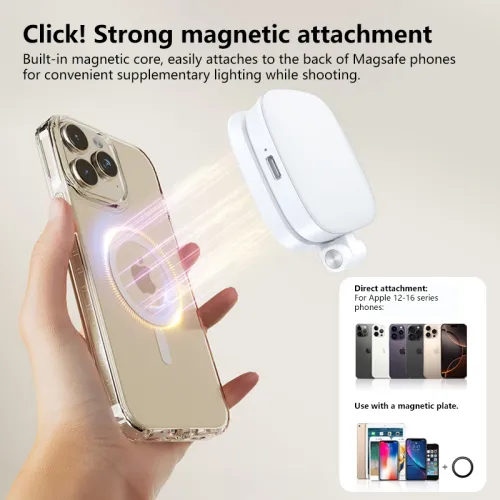 Magnetic Fill Light Portable And Foldable Selfie Phone Live Photography Mini Makeup Mirror Beauty Light Three Gear Adjustment