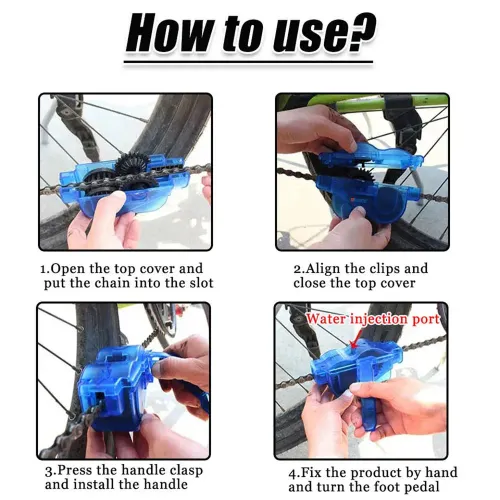 Bicycle Chain Cleaning Tool Kit — 3D Chain Brush & Cleaner, Includes Chain Lubricant, Cycling Accessories