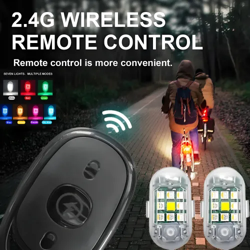 2pcs Led Motorcycle Car Drone Strobe Warning Light Flashing Light Portable Anti-Collision Light