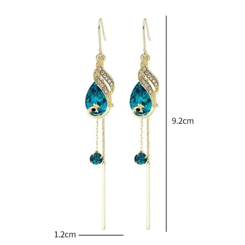 Alloy Phoenix Crystal Tassel Earrings Ear Acupressure Onyxtone Lymphatic Magnetotherapy Earrings Piercing Ear Accessories