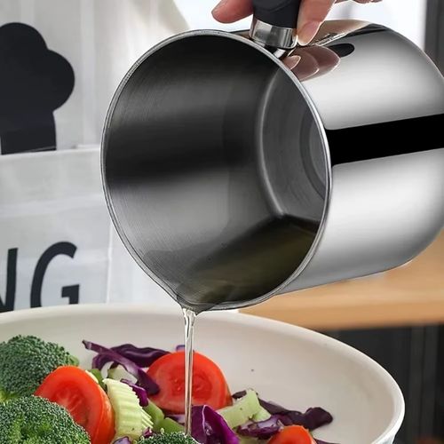 Stainless Steel Oil Filter Cup Kitchen Oil Storage Bottle Leak Proof with Removable Strainer for Storing Frying Oil Kitchenware
