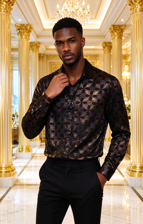 Black textured shirt