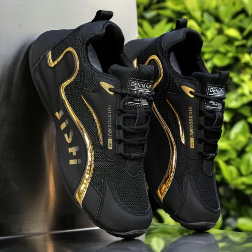 Men's new mesh casual, fashionable, lightweight, comfortable, breathable sports shoes BLACK