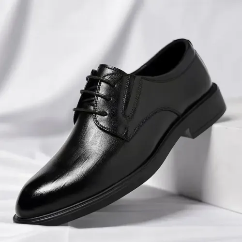 Black Loafers Shoes Plaid Social Shoe Male Solid