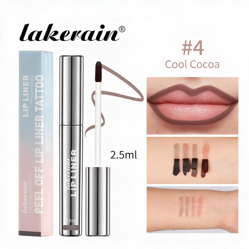 4pcs Waterproof Lip Liner Peel Off Tattoo Lipgloss Waterproof Long Lasting Matte Lip Tint Brown Contour Tear-off Lips Stain Cosmetic