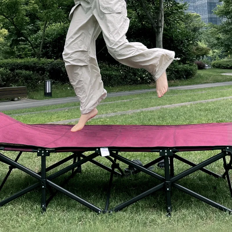 Camping Cot Portable Folding Bed Lightweight Heavy Duty Aluminum Frame Quick Setup Compact Storage Adults Kids Hammock