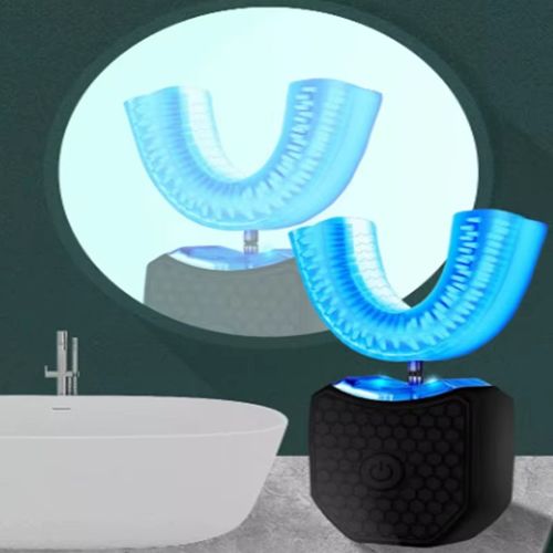 Teeth whitening lamp, U-shaped sonic wireless toothbrush, 360° ultrasonic lazy-person automatic silicone toothbrush set