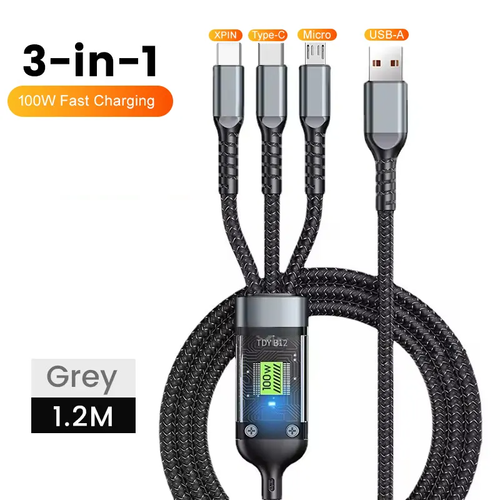 3 in 1 fast charging data cable 100w