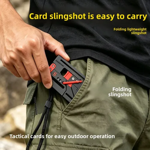 Card Pocket Portable Magic Box Slingshot Decompress Toy Portable EDC Folding Enhanced EDC Survival Gear Outdoor Target Shooting