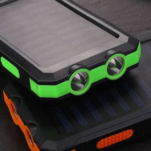 Solar Panel Power Bank Case Charge Storage Box Dual USB Power Bank Shell SOS Light Flashing Light Compass Power Bank Box
