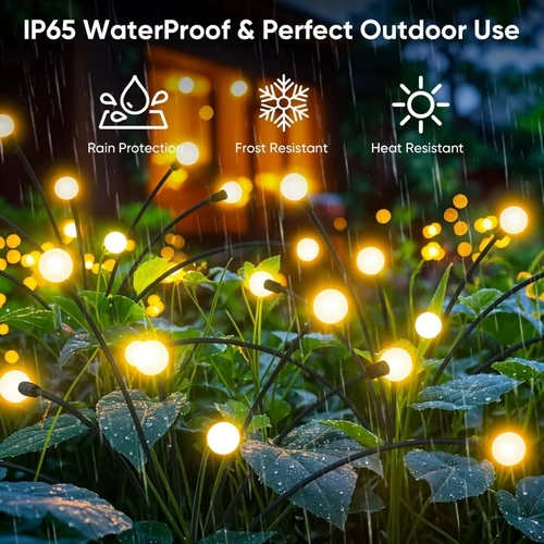3PCS Solar Garden Lights Solar Firefly Swaying Decorative Light for Yard Pathway Christmas Halloween Decoration Ambient Lighting