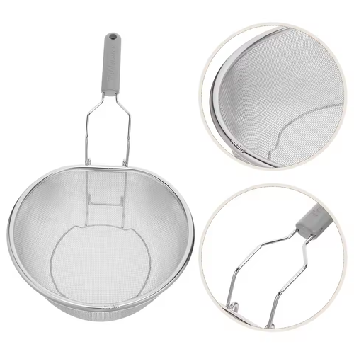 Stainless Steel Mesh Fry Basket Sieve Kitchen Strainer Ladle for Frying French Fries Chips Noodles