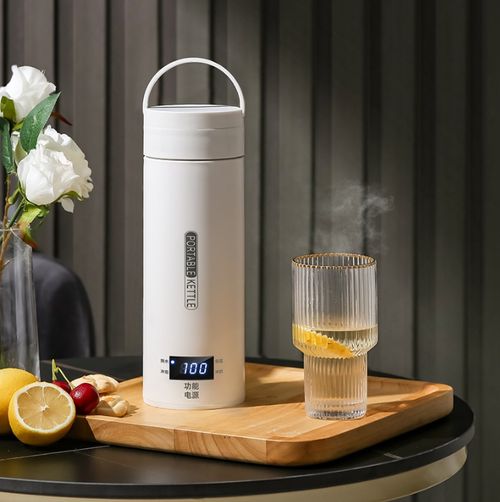 Electric Kettle Keeps Cold or Heat Insulated LED Thermometer Water Bottle Keeps Warm Portable Automatic Travel Espresso Electric Kettle